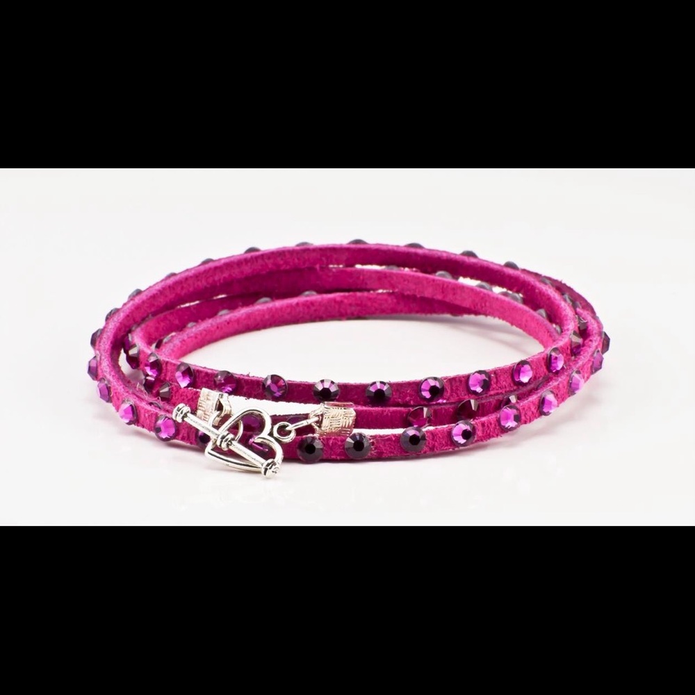 Hot pink Swarovski Crystal wrap bracelet